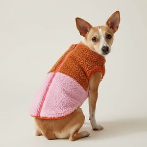 Soft Fleece Color Blocked Reversible Dog Coat